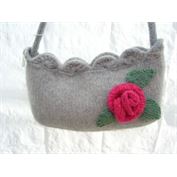Silver Scallop Felted Bag